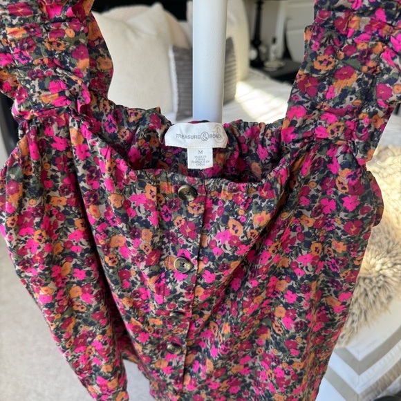 Treasure & Bond Floral Ruffle Strap Top - Picture 6 of 6